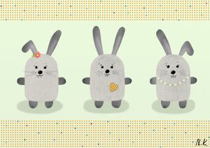 Cute animal postcards - bunnies