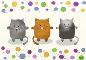 Cute animal postcards - cats